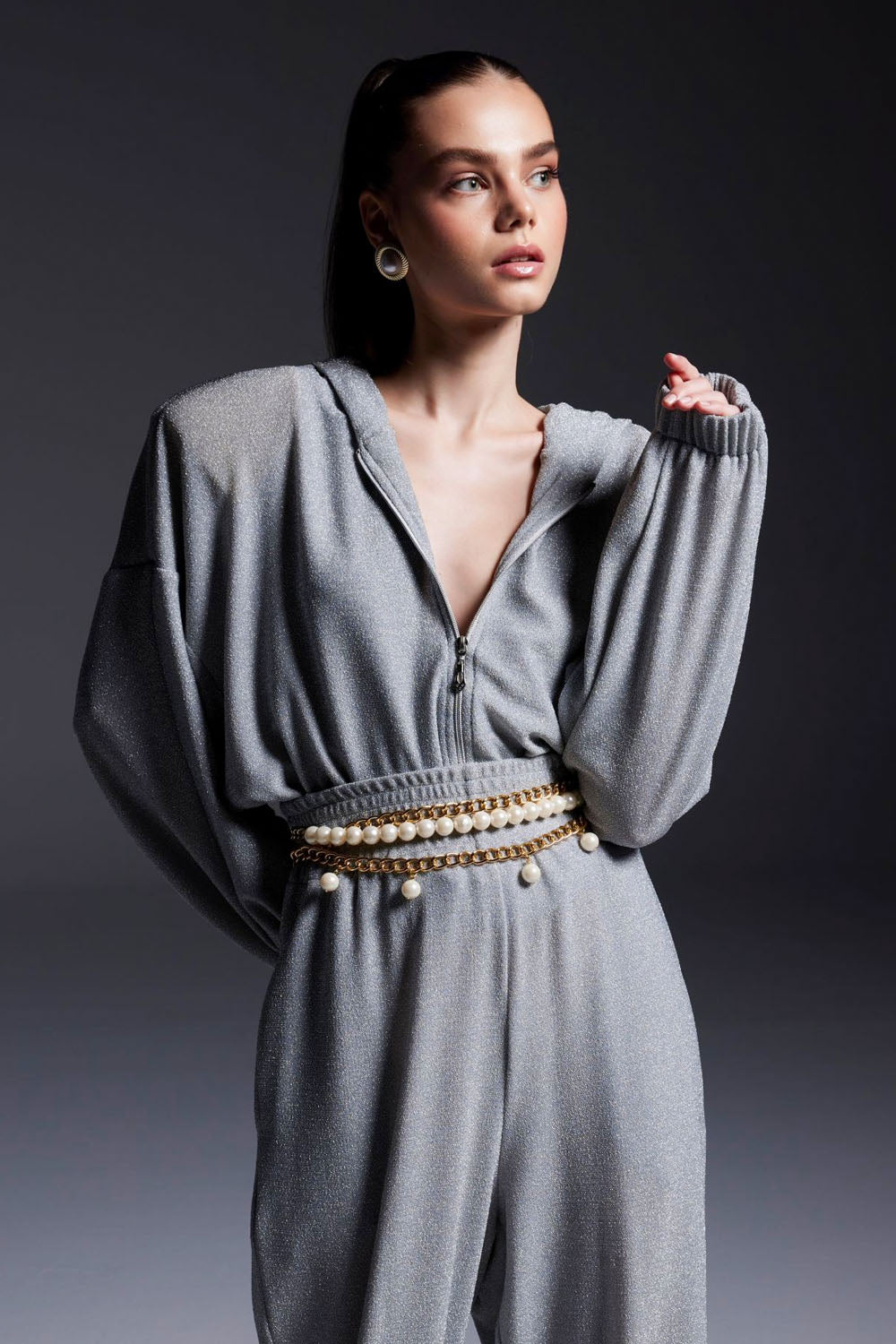 Gray & Silvery Venus Hoodie
