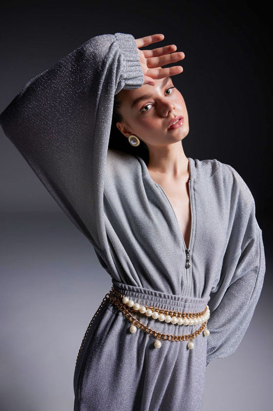 Gray & Silvery Venus Hoodie