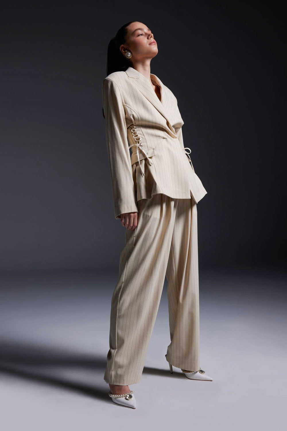 Striped Cream Pant