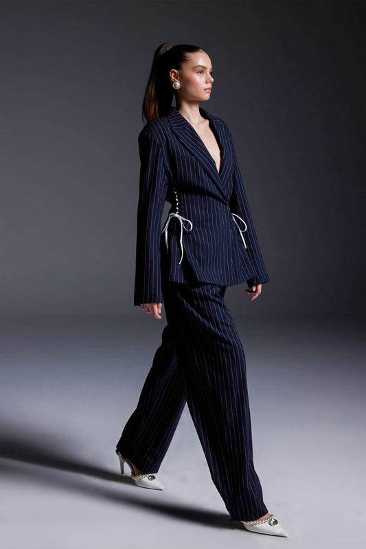 Striped Navy Blue Pant